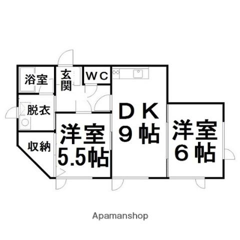 SOGAMEハイツ(2DK/1階)の間取り写真