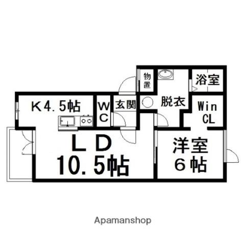 グラビス文京(1LDK/2階)の間取り写真