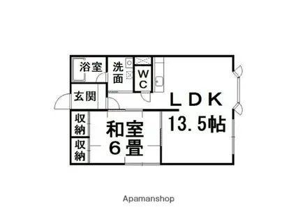 ポラリス清月(1LDK/1階)の間取り写真