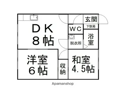 川村ハイツ1(2DK/1階)の間取り写真
