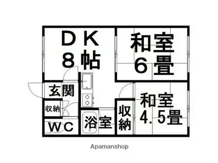 コーポ土田(2DK/2階)の間取り写真