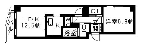 ラ・ポルタ北1条(1LDK/3階)の間取り写真