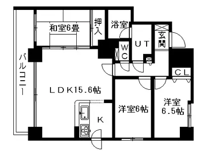 MANSIONKURODA山鼻19条(3LDK/4階)の間取り写真