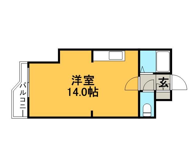 ローヤルハイツ南7条(ワンルーム/9階)の間取り写真