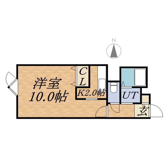 ウェイヴ23(1K/2階)の間取り写真