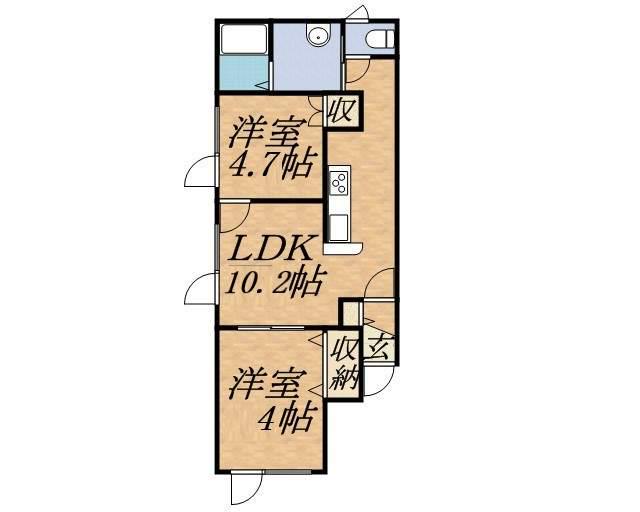 エムズマンション(2LDK/2階)の間取り写真