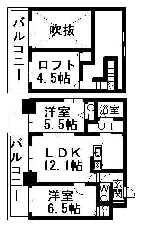 BLOCK HILLS(2SLDK/10階)の間取り写真