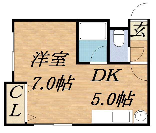 WOOD611(1DK/1階)の間取り写真