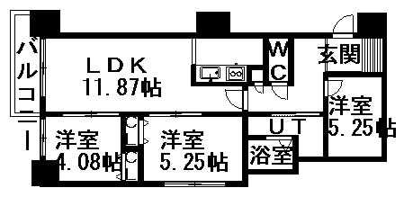 PRIME URBAN札幌医大前(3LDK/13階)の間取り写真