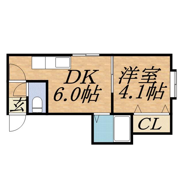 TS円山(1DK/2階)の間取り写真