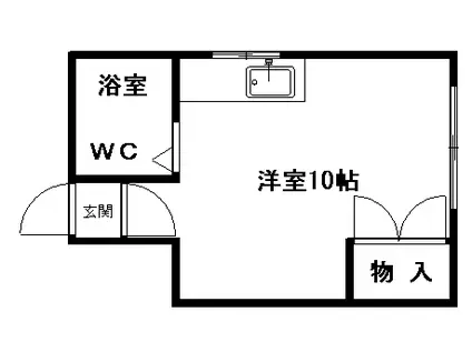 NO8クリーンシャトー(ワンルーム/3階)の間取り写真