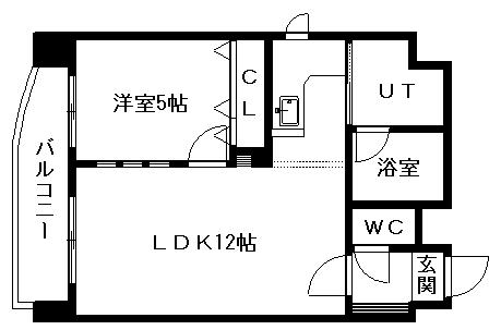 カサール・ガルシア(1LDK/4階)の間取り写真