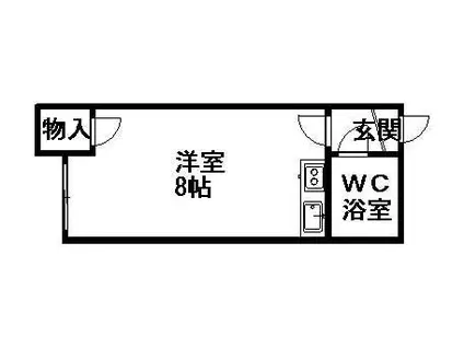 瀬比亜館(ワンルーム/1階)の間取り写真