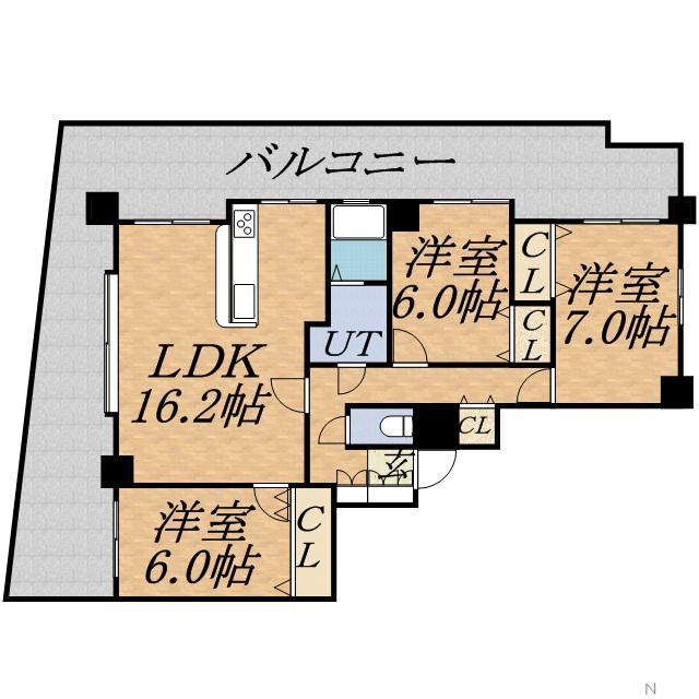 クリーンサッポロ医大西(3LDK/5階)の間取り写真