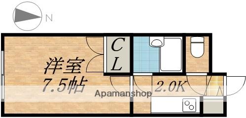 スタジオ9(1K/1階)の間取り写真