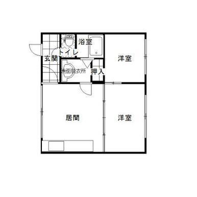 ロイヤルハイツ南14条(2DK/2階)の間取り写真