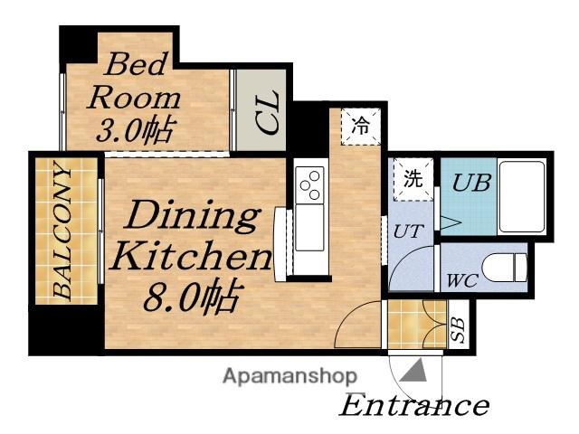 ポートレイト(1DK/2階)の間取り写真