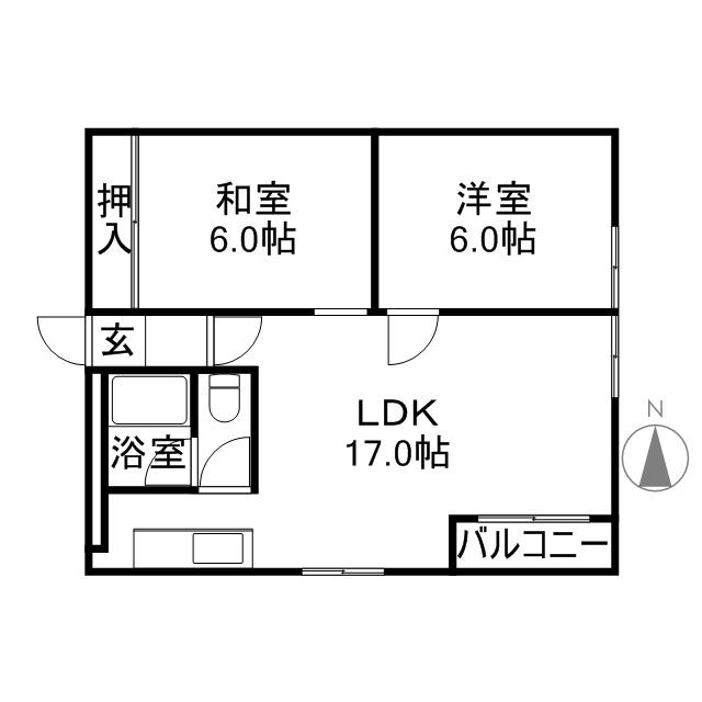 LE JARDIN DE 神宮外苑(2LDK/2階)の間取り写真