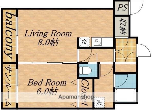 KSフロンティアビル(1LDK/7階)の間取り写真