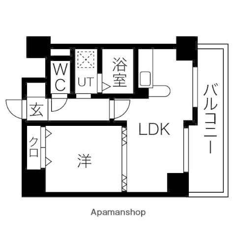 リラハイツ南2条(ワンルーム/1階)の間取り写真