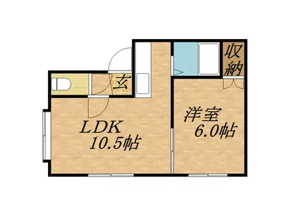 ポストハウス白石(1LDK/3階)の間取り写真