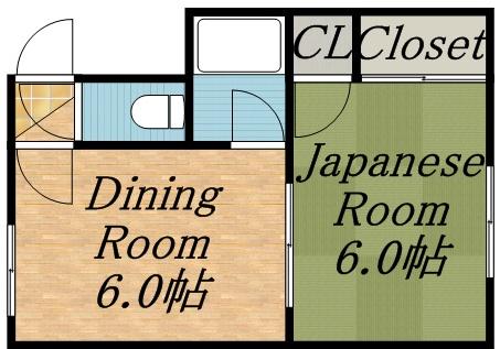 タイガーマンション(1DK/2階)の間取り写真