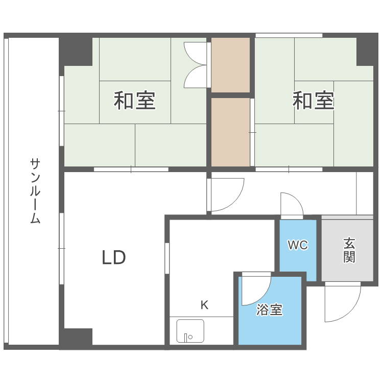 朝日レジデンス(2LDK/8階)の間取り写真