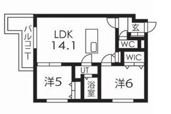 コンサップ円山公園(2LDK/5階)の間取り写真