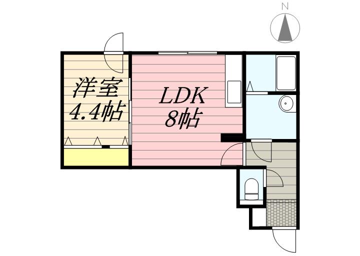 ル・ファール美園(1LDK/2階)の間取り写真
