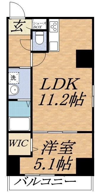 スペチアーレ プリーモ(1LDK/6階)の間取り写真