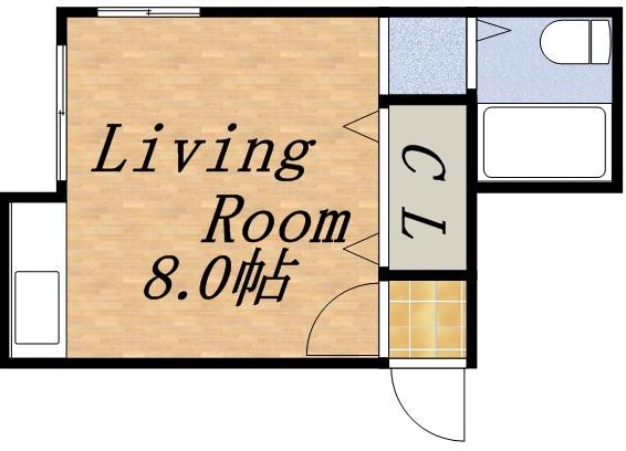 グランドールマリア(1DK/2階)の間取り写真