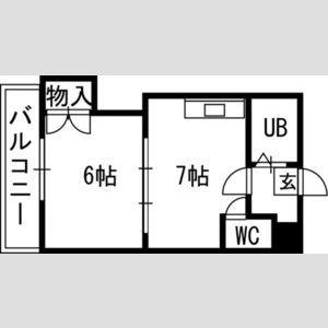 札幌JOW2ビル(1DK/10階)の間取り写真