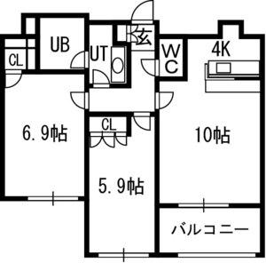グランカーサ裏参道(2LDK/8階)の間取り写真