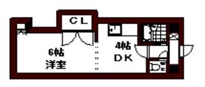 エンドレス三井南5条Ⅰ(1DK/6階)の間取り写真