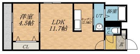 MCティンクⅡ(1LDK/2階)の間取り写真