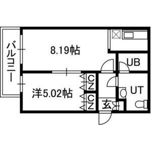 MODULOR南円山(1LDK/1階)の間取り写真