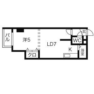 パークヒルズ中央411(1LDK/10階)の間取り写真