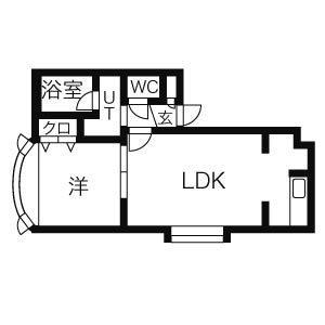 エクセル医大前(1LDK/2階)の間取り写真