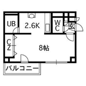 サンライト南5条(1K/4階)の間取り写真