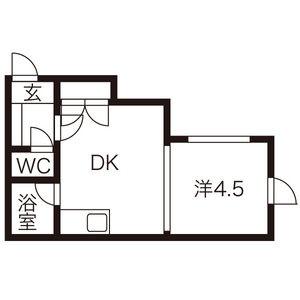 エステート美和南4条(1DK/3階)の間取り写真