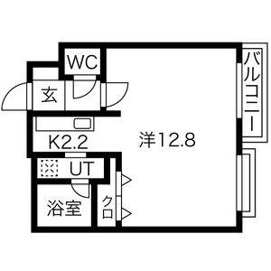 ノヴァ円山公園(1K/1階)の間取り写真