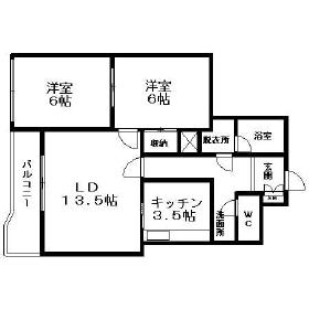 メゾンドブーケパーク(2LDK/5階)の間取り写真