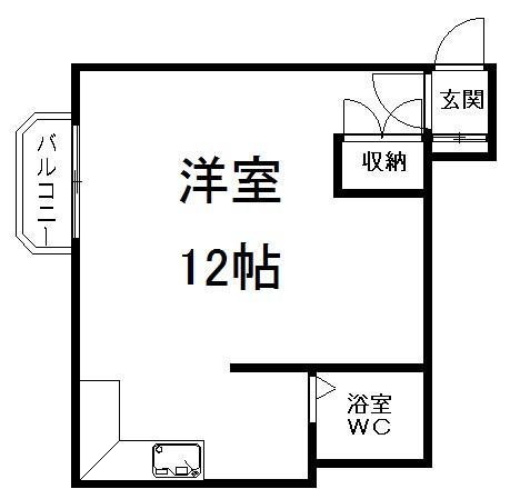 ラミアール円山(1K/4階)の間取り写真