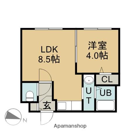 フェーラシュヴァル南円山(1LDK/4階)の間取り写真