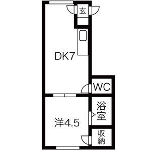 中神マンション(1DK/3階)の間取り写真