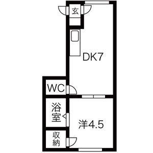 中神マンション(1DK/1階)の間取り写真