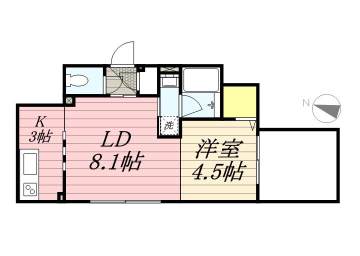 CIEL ノース22(1LDK/1階)の間取り写真