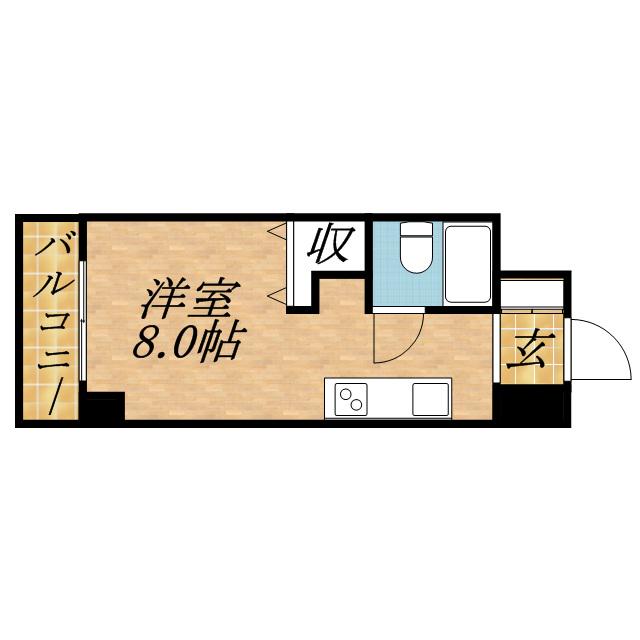 メゾンエクレーレ近代美術館(ワンルーム/4階)の間取り写真