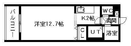 Y&S南円山(1K/4階)の間取り写真