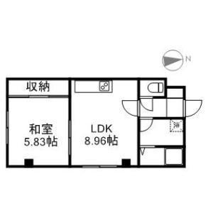 SKマンション(1DK/4階)の間取り写真